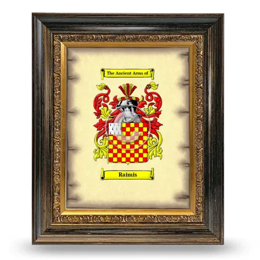 Raimis Coat of Arms Framed - Heirloom