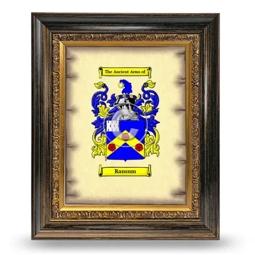 Ransum Coat of Arms Framed - Heirloom