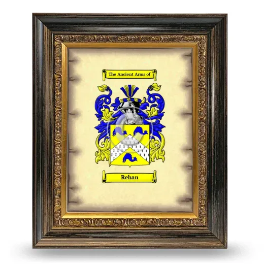 Rehan Coat of Arms Framed - Heirloom