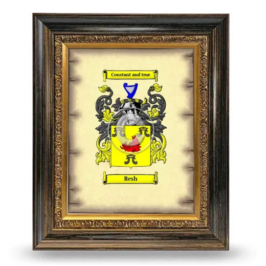 Resh Coat of Arms Framed - Heirloom