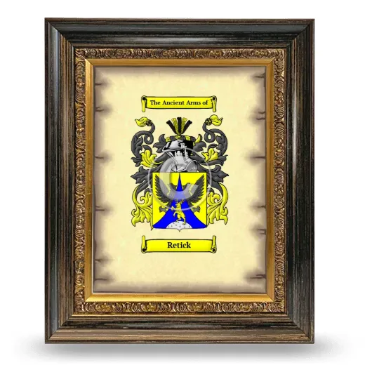 Retick Coat of Arms Framed - Heirloom