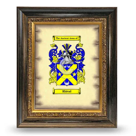 Rhival Coat of Arms Framed - Heirloom