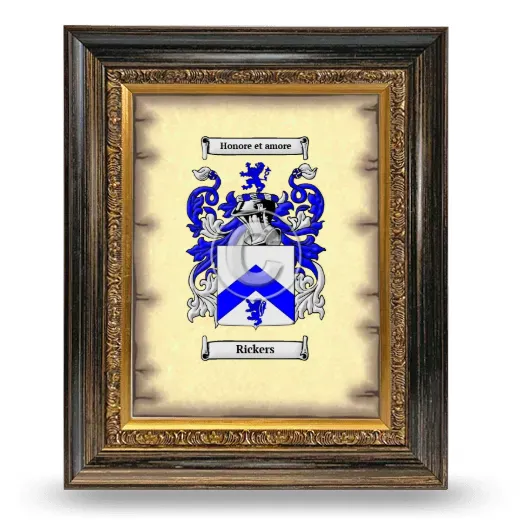 Rickers Coat of Arms Framed - Heirloom