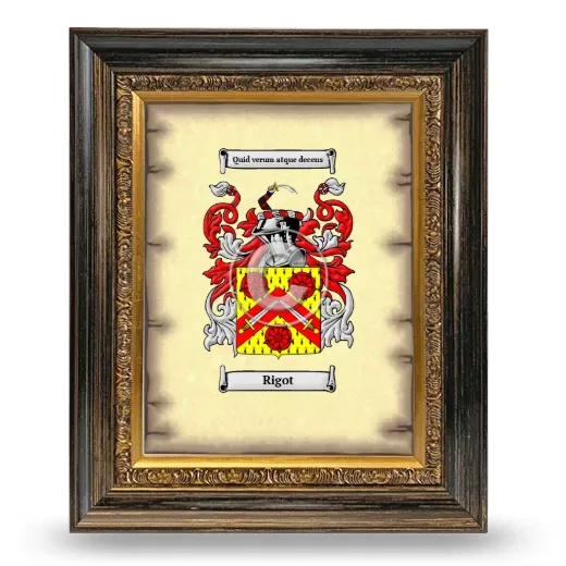 Rigot Coat of Arms Framed - Heirloom