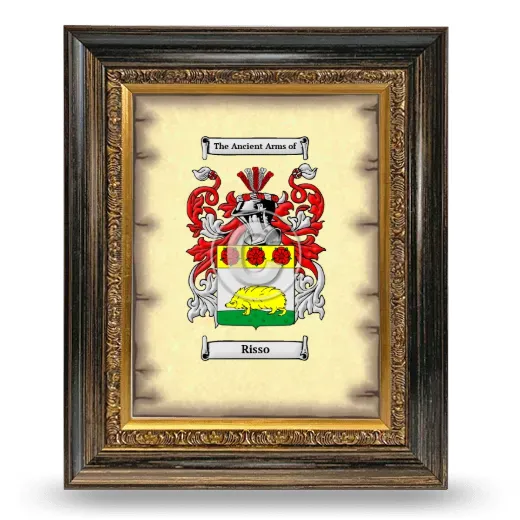 Risso Coat of Arms Framed - Heirloom
