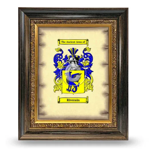 Riverain Coat of Arms Framed - Heirloom