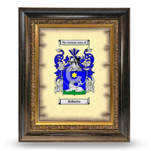 Roberto Coat of Arms Framed - Heirloom