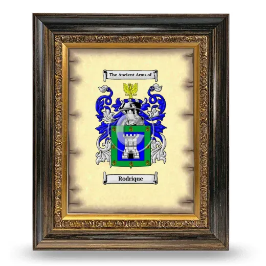 Rodrique Coat of Arms Framed - Heirloom