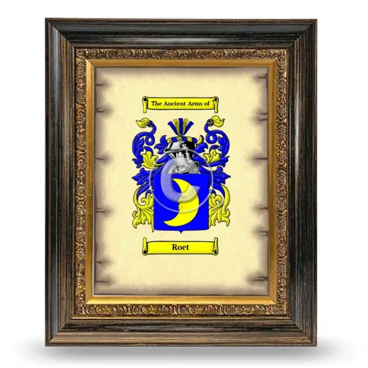 Roet Coat of Arms Framed - Heirloom