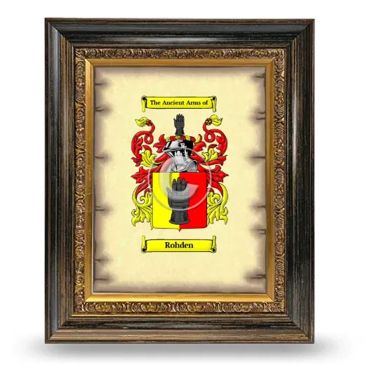 Rohden Coat of Arms Framed - Heirloom
