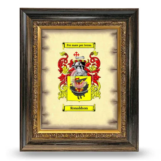 Ronaldson Coat of Arms Framed - Heirloom