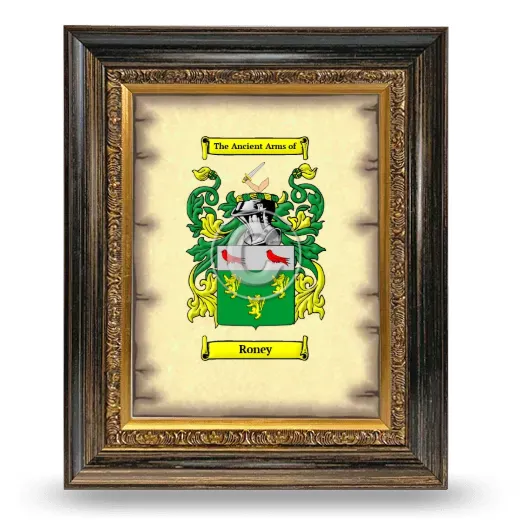 Roney Coat of Arms Framed - Heirloom