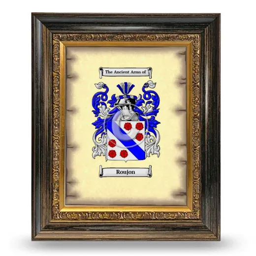 Roujon Coat of Arms Framed - Heirloom