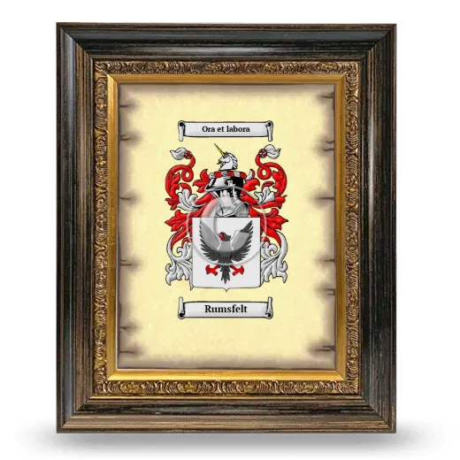 Rumsfelt Coat of Arms Framed - Heirloom