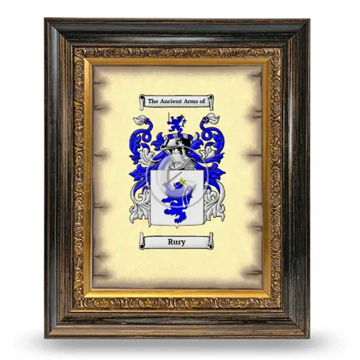 Rury Coat of Arms Framed - Heirloom