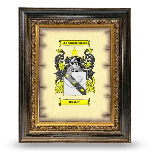 Russon Coat of Arms Framed - Heirloom