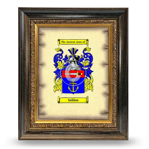Sablon Coat of Arms Framed - Heirloom