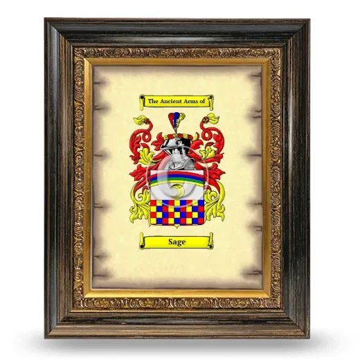 Sage Coat of Arms Framed - Heirloom