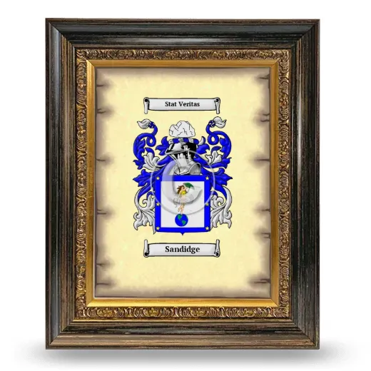 Sandidge Coat of Arms Framed - Heirloom