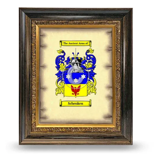 Schenken Coat of Arms Framed - Heirloom