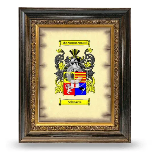 Schnarrs Coat of Arms Framed - Heirloom