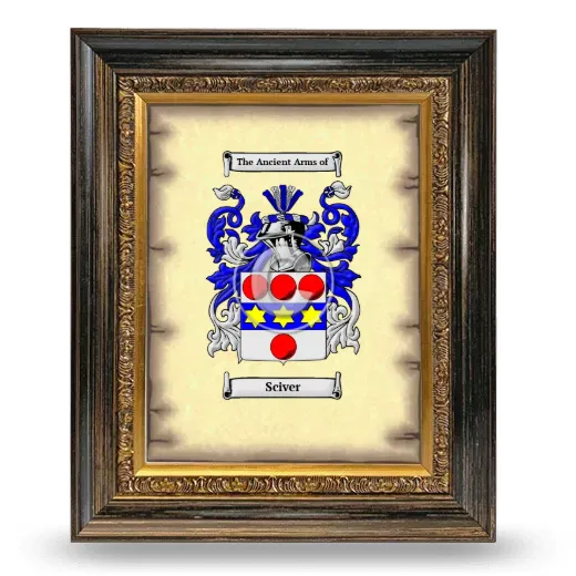 Sciver Coat of Arms Framed - Heirloom