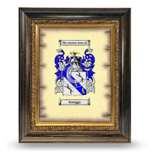 Scraggs Coat of Arms Framed - Heirloom