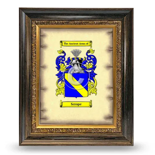 Scrope Coat of Arms Framed - Heirloom