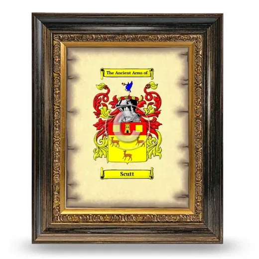 Scutt Coat of Arms Framed - Heirloom