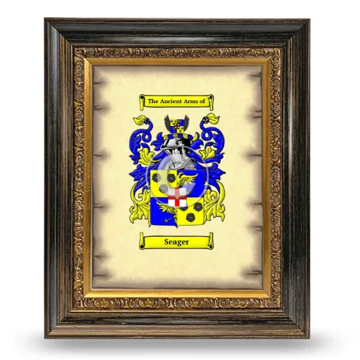 Seager Coat of Arms Framed - Heirloom