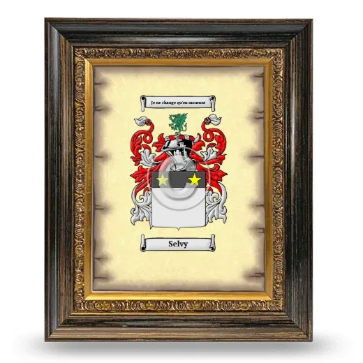 Selvy Coat of Arms Framed - Heirloom