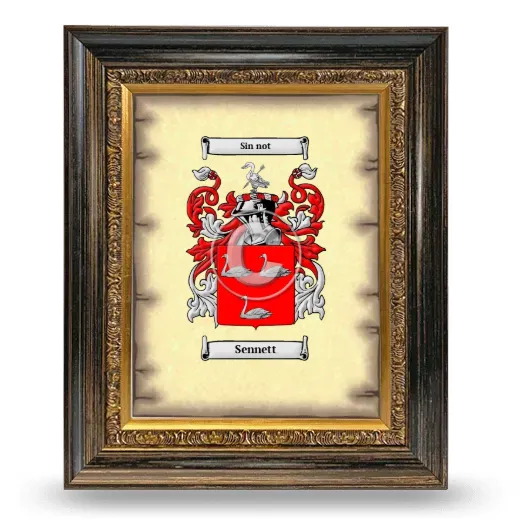 Sennett Coat of Arms Framed - Heirloom
