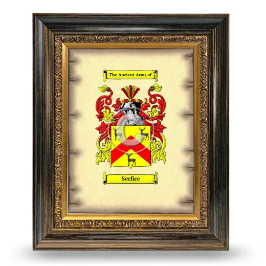 Serfice Coat of Arms Framed - Heirloom