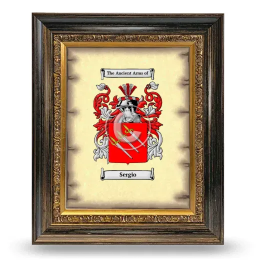 Sergio Coat of Arms Framed - Heirloom