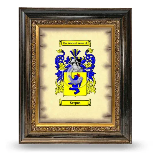 Serpas Coat of Arms Framed - Heirloom