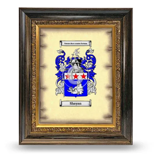 Shayan Coat of Arms Framed - Heirloom