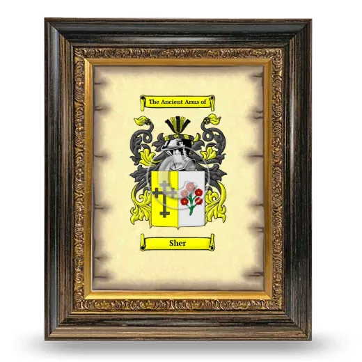 Sher Coat of Arms Framed - Heirloom