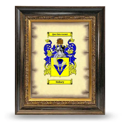 Sidney Coat of Arms Framed - Heirloom