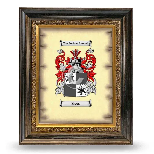 Siggs Coat of Arms Framed - Heirloom
