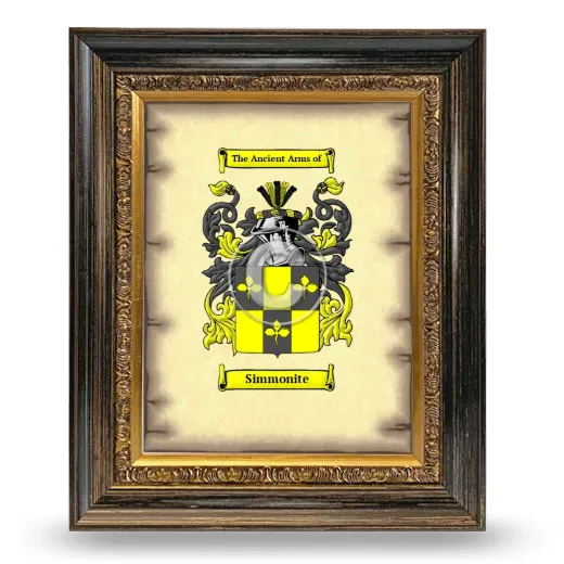 Simmonite Coat of Arms Framed - Heirloom