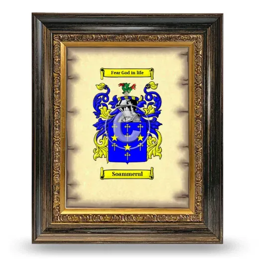 Soammerul Coat of Arms Framed - Heirloom