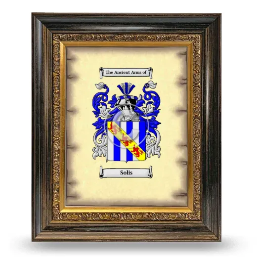 Solis Coat of Arms Framed - Heirloom