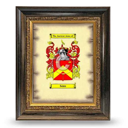 Sons Coat of Arms Framed - Heirloom