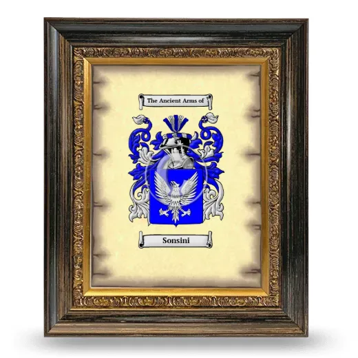 Sonsini Coat of Arms Framed - Heirloom