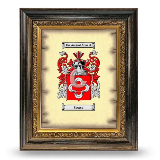 Sousa Coat of Arms Framed - Heirloom
