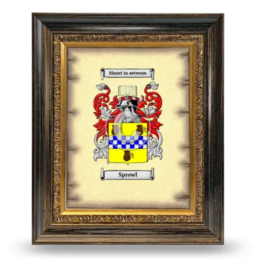 Sprowl Coat of Arms Framed - Heirloom