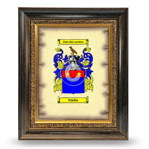 Stjohn Coat of Arms Framed - Heirloom