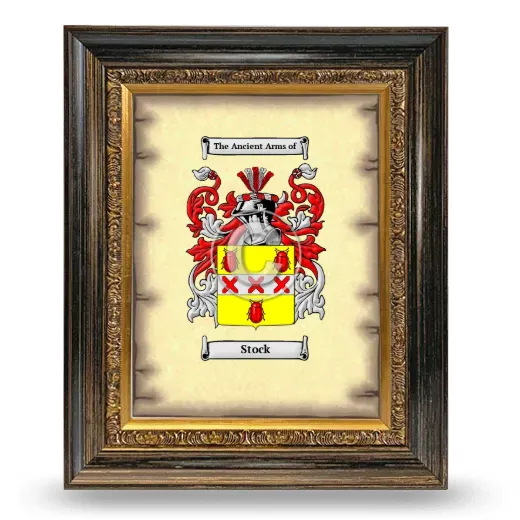 Stock Coat of Arms Framed - Heirloom