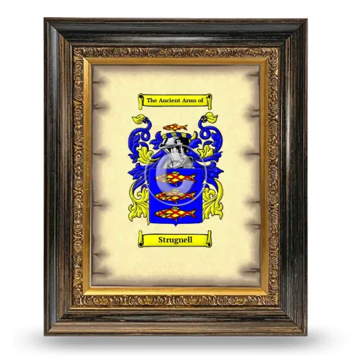 Strugnell Coat of Arms Framed - Heirloom