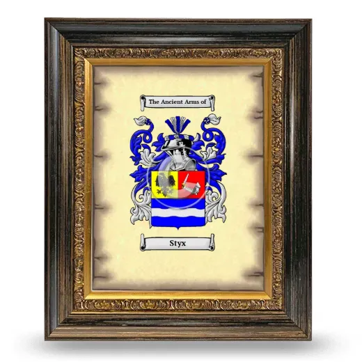 Styx Coat of Arms Framed - Heirloom